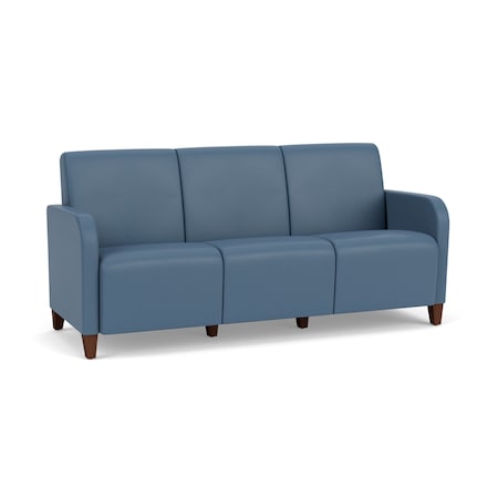 Lesro Siena Lounge Reception 3 Seat Tandem Seating No Center Arms, Walnut, MD Titan Upholstery SN3101